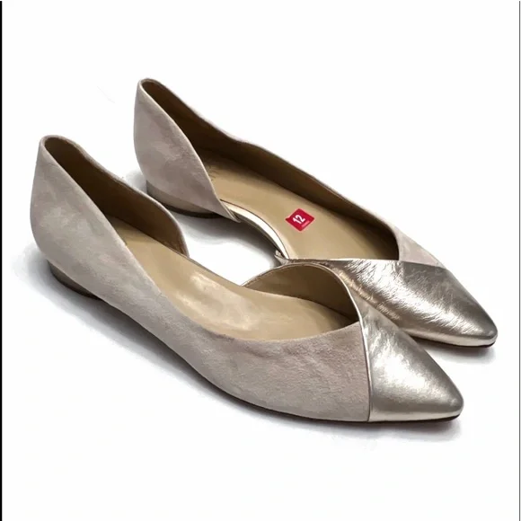 Naturalizer Hayden Suede Metallic Leather Flat Size 12 W - Picture 3 of 10